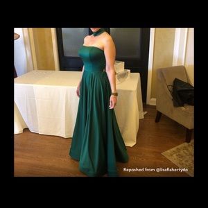 Formal emerald green ball gown